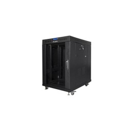 Szafa instalacyjna Rack stojąca 19" 15U 600x800 czarna drzwi… | PartsPC.pl