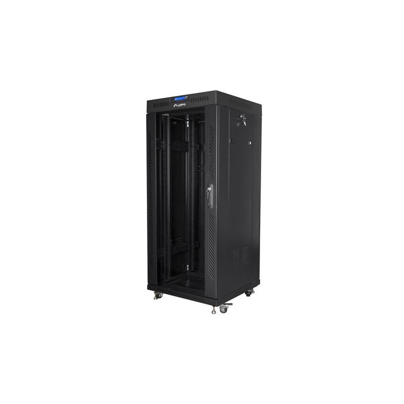 Szafa instalacyjna Rack stojąca 19" 27U 600x600 czarna drzwi… | PartsPC.pl