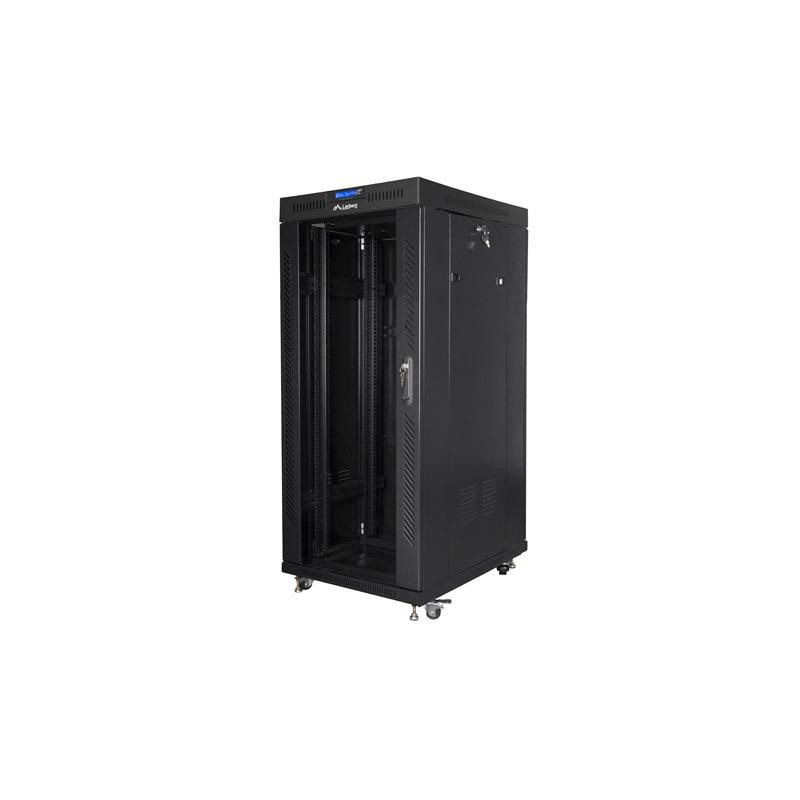 Szafa instalacyjna Rack stojąca 19" 27U 600x800 czarna drzwi… | PartsPC.pl