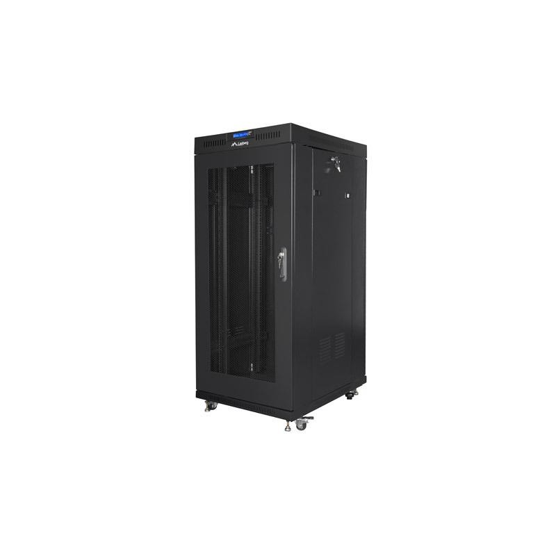 Szafa instalacyjna Rack stojąca 19" 27U 600x800 czarna drzwi perforowane