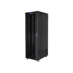 Szafa instalacyjna Rack stojąca 19" 42U 800x1000 czarna drzwi szklane LCD