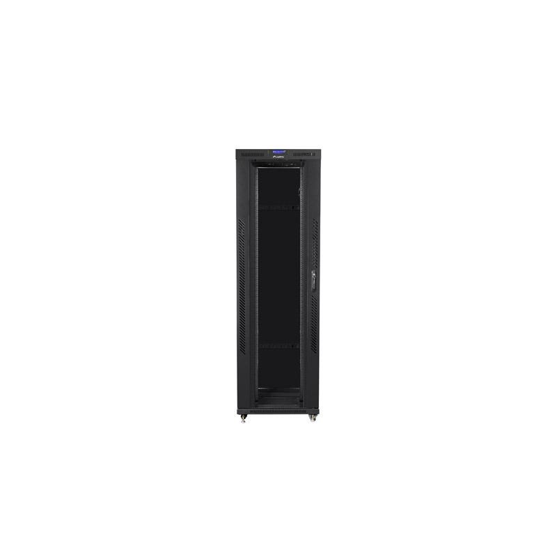Szafa instalacyjna Rack stojąca 19" 42U 800x1200 czarna drzwi szklane LCD