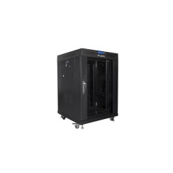 Szafa instalacyjna Rack stojąca 19" 15U 600x600 czarna drzwi… | PartsPC.pl