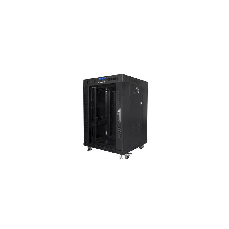 Szafa instalacyjna Rack stojąca 19" 15U 600x600 czarna drzwi… | PartsPC.pl