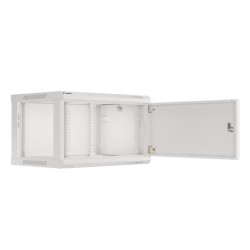 Szafa instalacyjna Rack wisząca 19" 6U 600x450 szara drzwi m… | PartsPC.pl