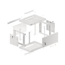 Szafa instalacyjna Rack wisząca 19" 6U 600x450 szara drzwi m… | PartsPC.pl
