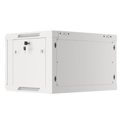 Szafa instalacyjna Rack wisząca 19" 6U 600x450 szara drzwi m… | PartsPC.pl