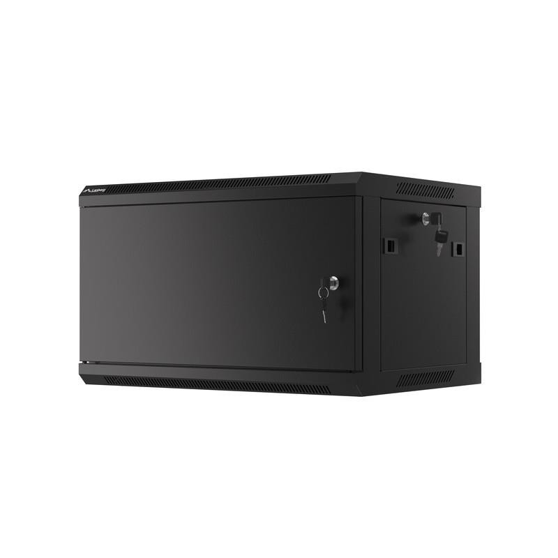 Szafa instalacyjna Rack wisząca 19" 6U 600x450 czarna drzwi … | PartsPC.pl