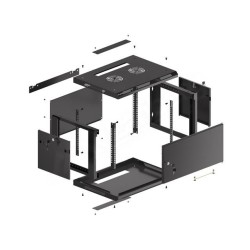 Szafa instalacyjna Rack wisząca 19" 6U 600x450 czarna drzwi … | PartsPC.pl