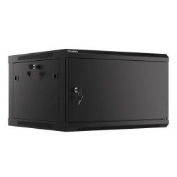 Szafa instalacyjna Rack wisząca 19" 6U 600x600 czarna drzwi metalowe