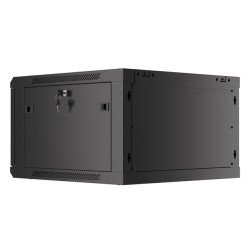 Szafa instalacyjna Rack wisząca 19" 6U 600x600 czarna drzwi metalowe
