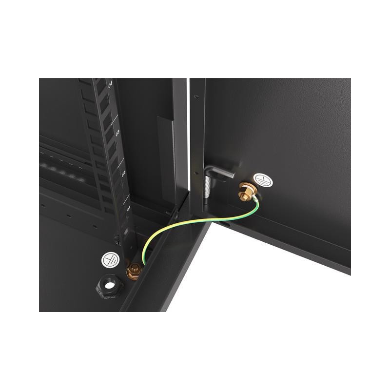 Szafa instalacyjna Rack wisząca 19" 6U 600x600 czarna drzwi metalowe