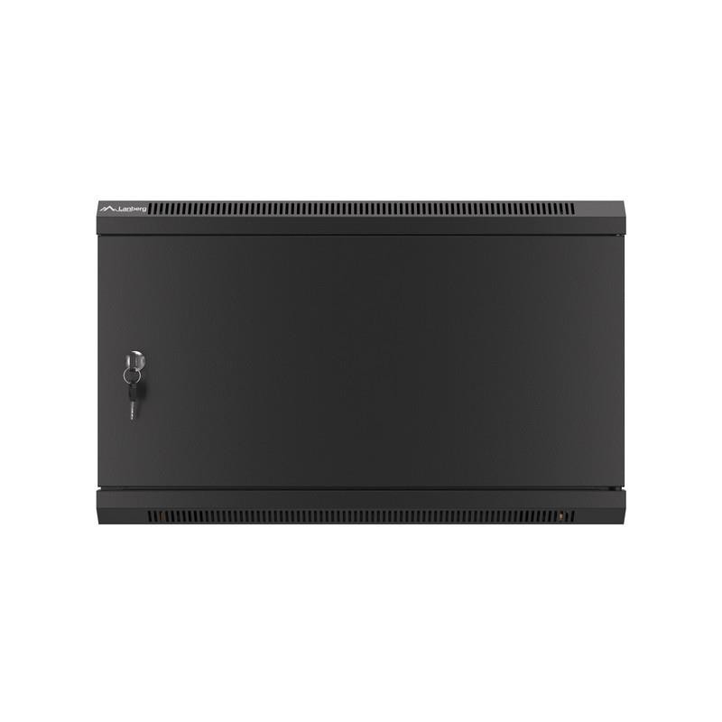 Szafa instalacyjna Rack wisząca 19" 6U 600x600 czarna drzwi metalowe