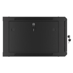 Szafa instalacyjna Rack wisząca 19" 6U 600x600 czarna drzwi metalowe
