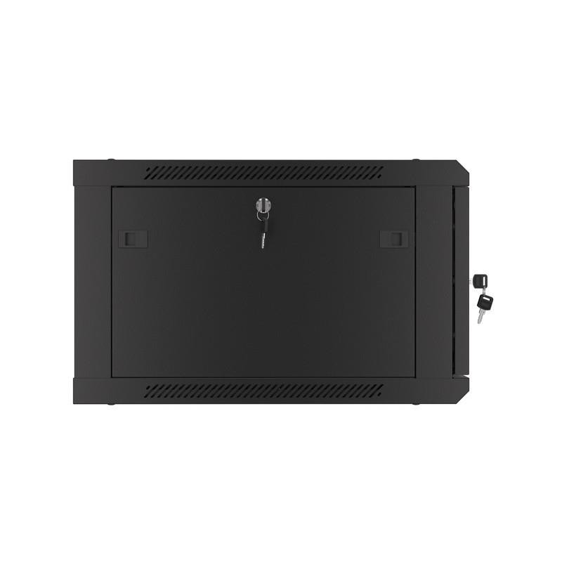 Szafa instalacyjna Rack wisząca 19" 6U 600x600 czarna drzwi metalowe