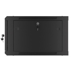 Szafa instalacyjna Rack wisząca 19" 6U 600x600 czarna drzwi metalowe
