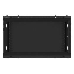 Szafa instalacyjna Rack wisząca 19" 6U 600x600 czarna drzwi metalowe