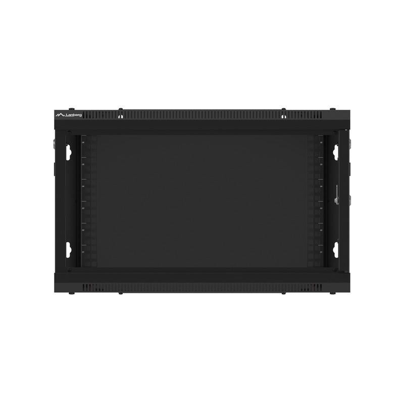 Szafa instalacyjna Rack wisząca 19" 6U 600x600 czarna drzwi metalowe