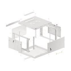 Szafa instalacyjna Rack wisząca 19" 6U 600x600 szara drzwi m… | PartsPC.pl