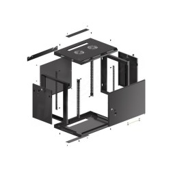 Szafa instalacyjna Rack wisząca 19" 9U 600x450 czarna drzwi … | PartsPC.pl