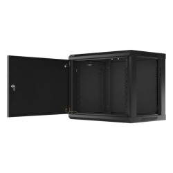 Szafa instalacyjna Rack wisząca 19" 9U 600x450 czarna drzwi … | PartsPC.pl