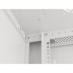 Szafa instalacyjna Rack wisząca 19" 9U 600x450 szara drzwi m… | PartsPC.pl