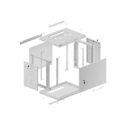Szafa instalacyjna Rack wisząca 19" 9U 600x450 szara drzwi m… | PartsPC.pl