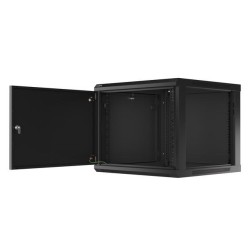 Szafa instalacyjna Rack wisząca 19" 9U 600x600 czarna drzwi … | PartsPC.pl