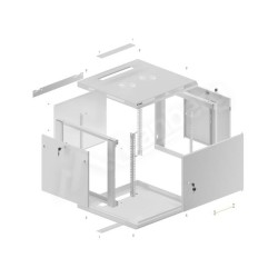 Szafa instalacyjna Rack wisząca 19" 9U 600x600 szara drzwi m… | PartsPC.pl