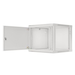Szafa instalacyjna Rack wisząca 19" 9U 600x600 szara drzwi m… | PartsPC.pl