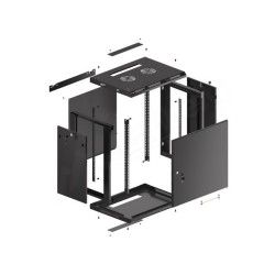 Szafa instalacyjna Rack wisząca 19" 12U 600x450 czarna drzwi… | PartsPC.pl