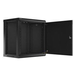 Szafa instalacyjna Rack wisząca 19" 12U 600x450 czarna drzwi… | PartsPC.pl