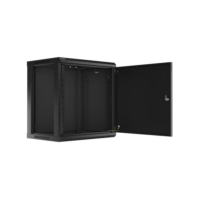 Szafa instalacyjna Rack wisząca 19" 12U 600x450 czarna drzwi… | PartsPC.pl