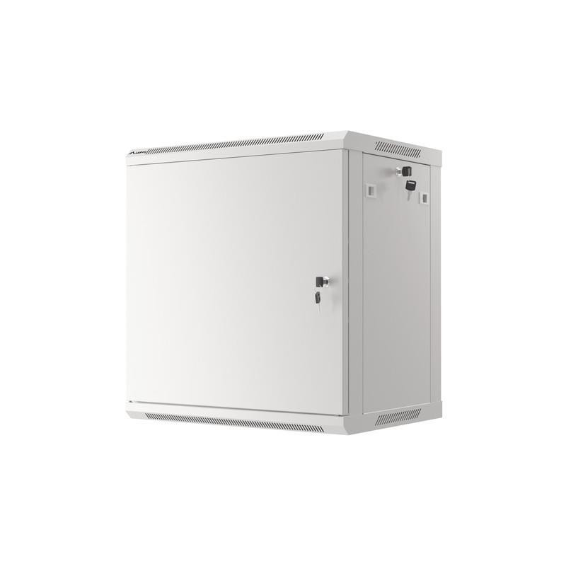 Szafa instalacyjna Rack wisząca 19" 12U 600x450 szara drzwi metalowe