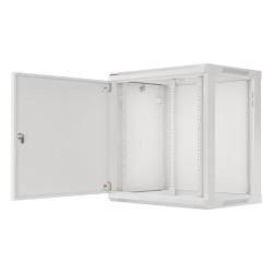 Szafa instalacyjna Rack wisząca 19" 12U 600x450 szara drzwi metalowe