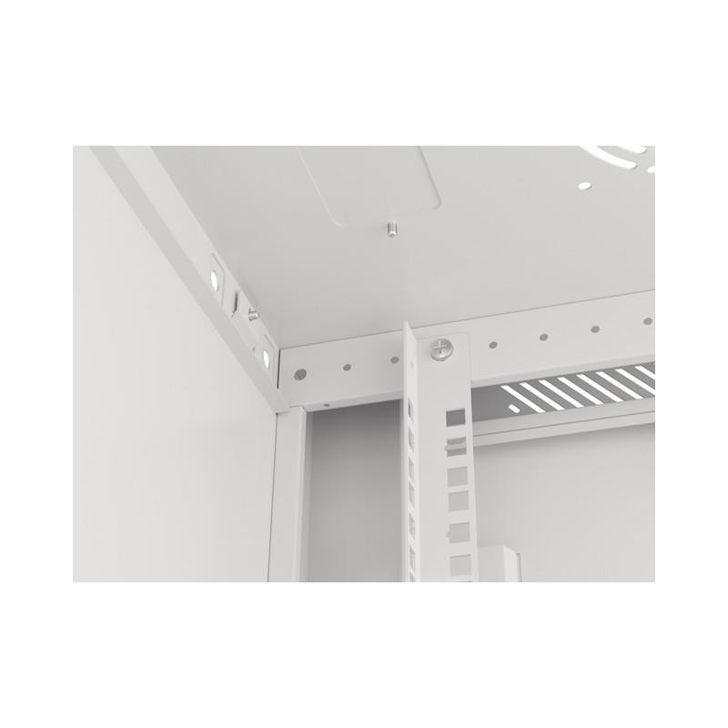 Szafa instalacyjna Rack wisząca 19" 12U 600x450 szara drzwi metalowe