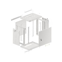 Szafa instalacyjna Rack wisząca 19" 12U 600x450 szara drzwi metalowe