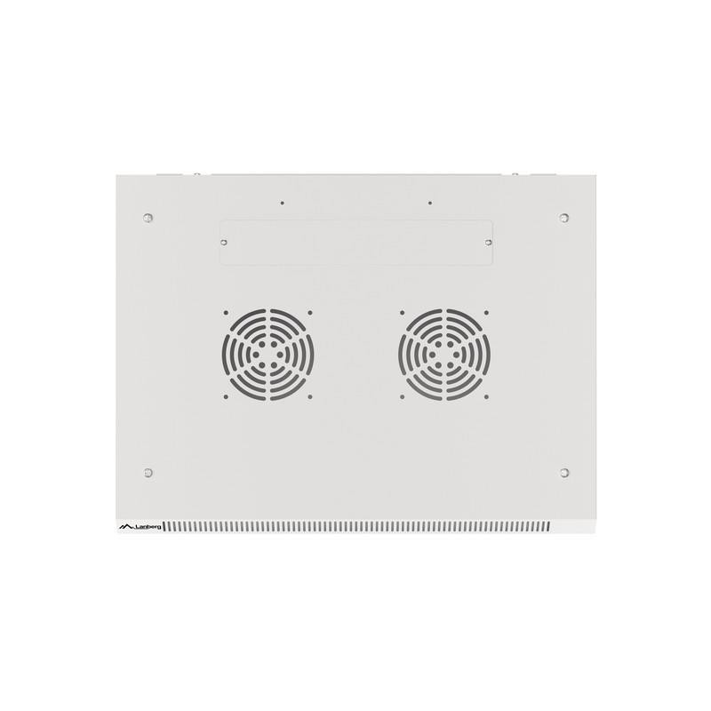 Szafa instalacyjna Rack wisząca 19" 12U 600x450 szara drzwi metalowe