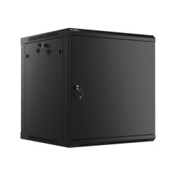 Szafa instalacyjna Rack wisząca 19" 12U 600x600 czarna drzwi metalowe