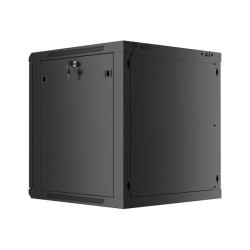 Szafa instalacyjna Rack wisząca 19" 12U 600x600 czarna drzwi metalowe