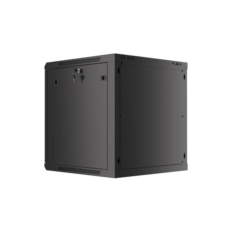 Szafa instalacyjna Rack wisząca 19" 12U 600x600 czarna drzwi metalowe