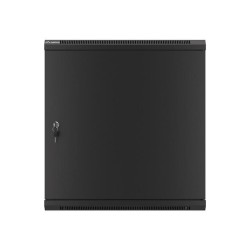 Szafa instalacyjna Rack wisząca 19" 12U 600x600 czarna drzwi metalowe