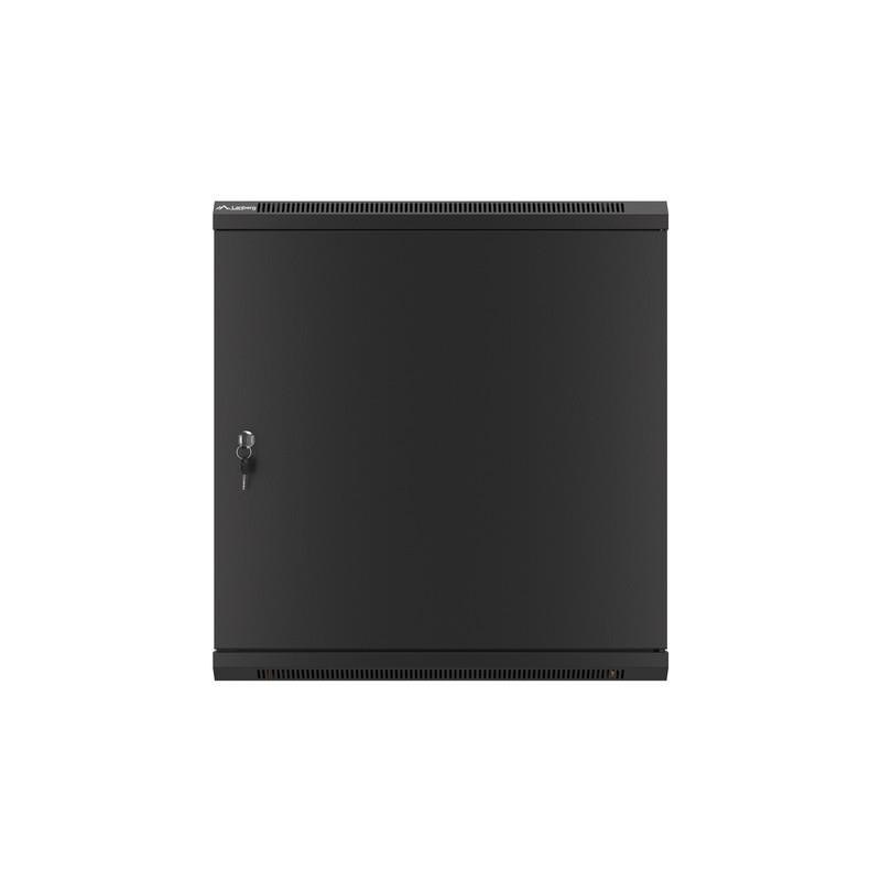 Szafa instalacyjna Rack wisząca 19" 12U 600x600 czarna drzwi metalowe