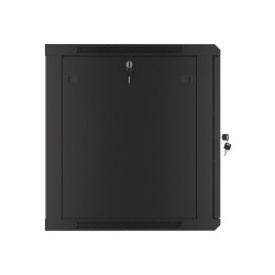 Szafa instalacyjna Rack wisząca 19" 12U 600x600 czarna drzwi metalowe