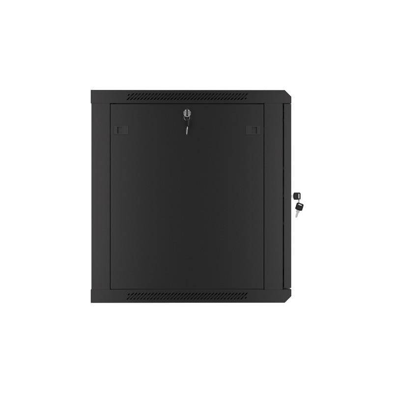 Szafa instalacyjna Rack wisząca 19" 12U 600x600 czarna drzwi metalowe