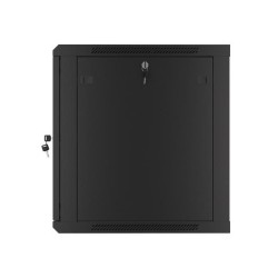 Szafa instalacyjna Rack wisząca 19" 12U 600x600 czarna drzwi metalowe
