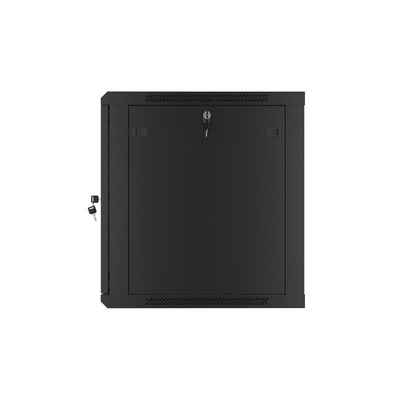 Szafa instalacyjna Rack wisząca 19" 12U 600x600 czarna drzwi metalowe