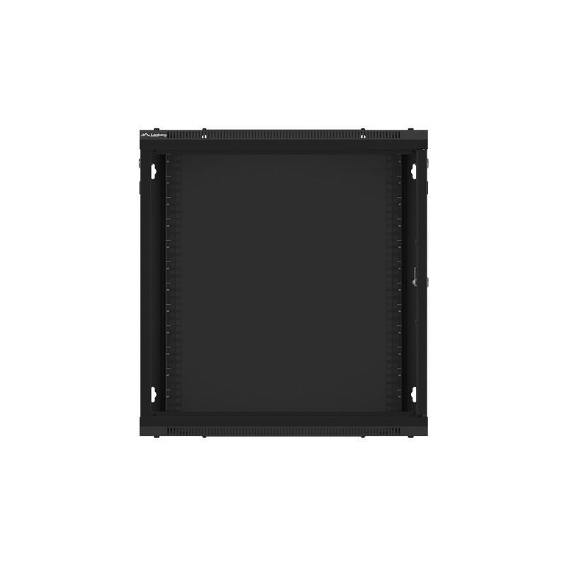 Szafa instalacyjna Rack wisząca 19" 12U 600x600 czarna drzwi metalowe