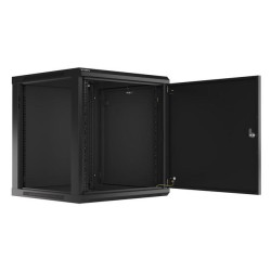 Szafa instalacyjna Rack wisząca 19" 12U 600x600 czarna drzwi metalowe