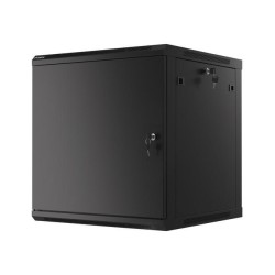Szafa instalacyjna Rack wisząca 19" 12U 600x600 czarna drzwi metalowe